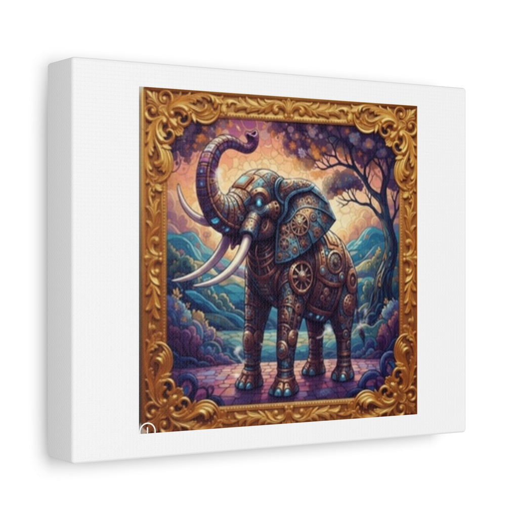 Steampunk Elephant Matte Canvas Print
