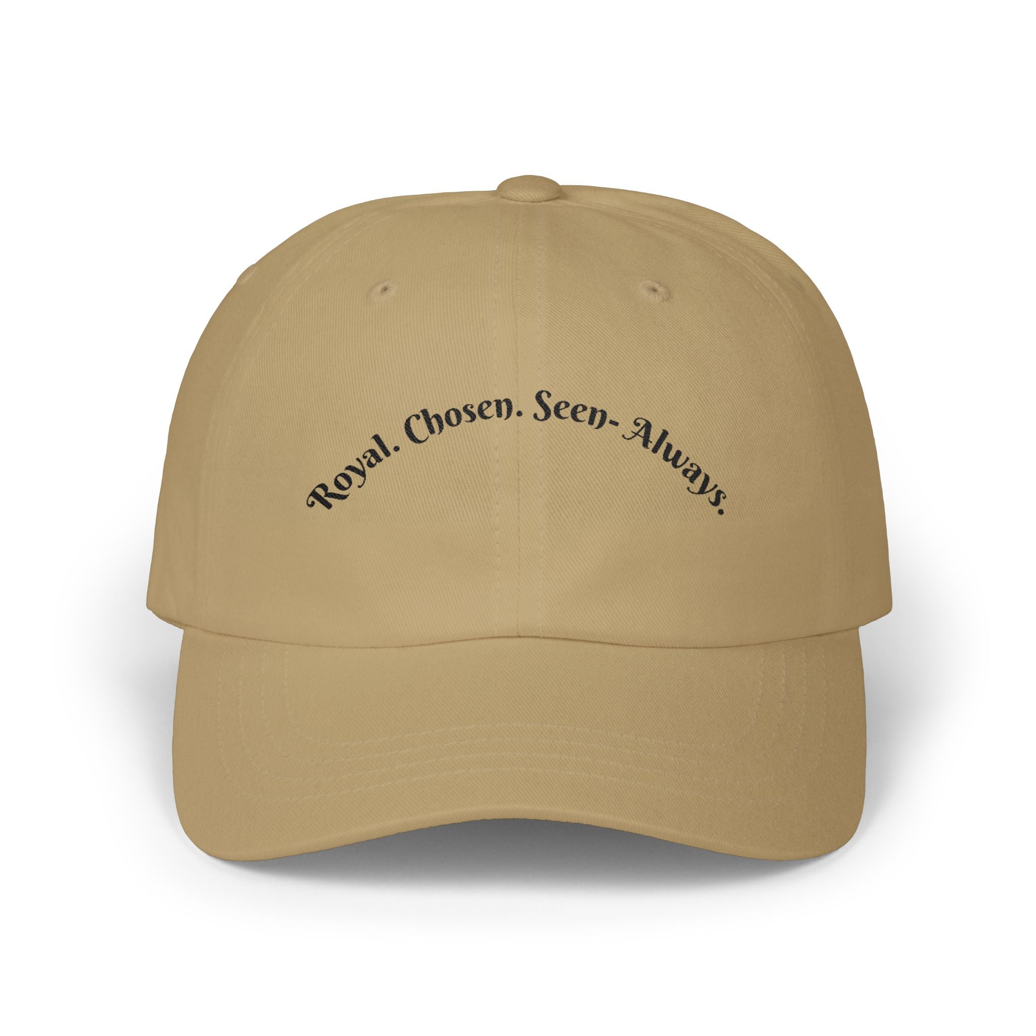 Dad Cap — "Royal. Chosen. Seen. Always." Embroidered Minimalist Baseball Hat
