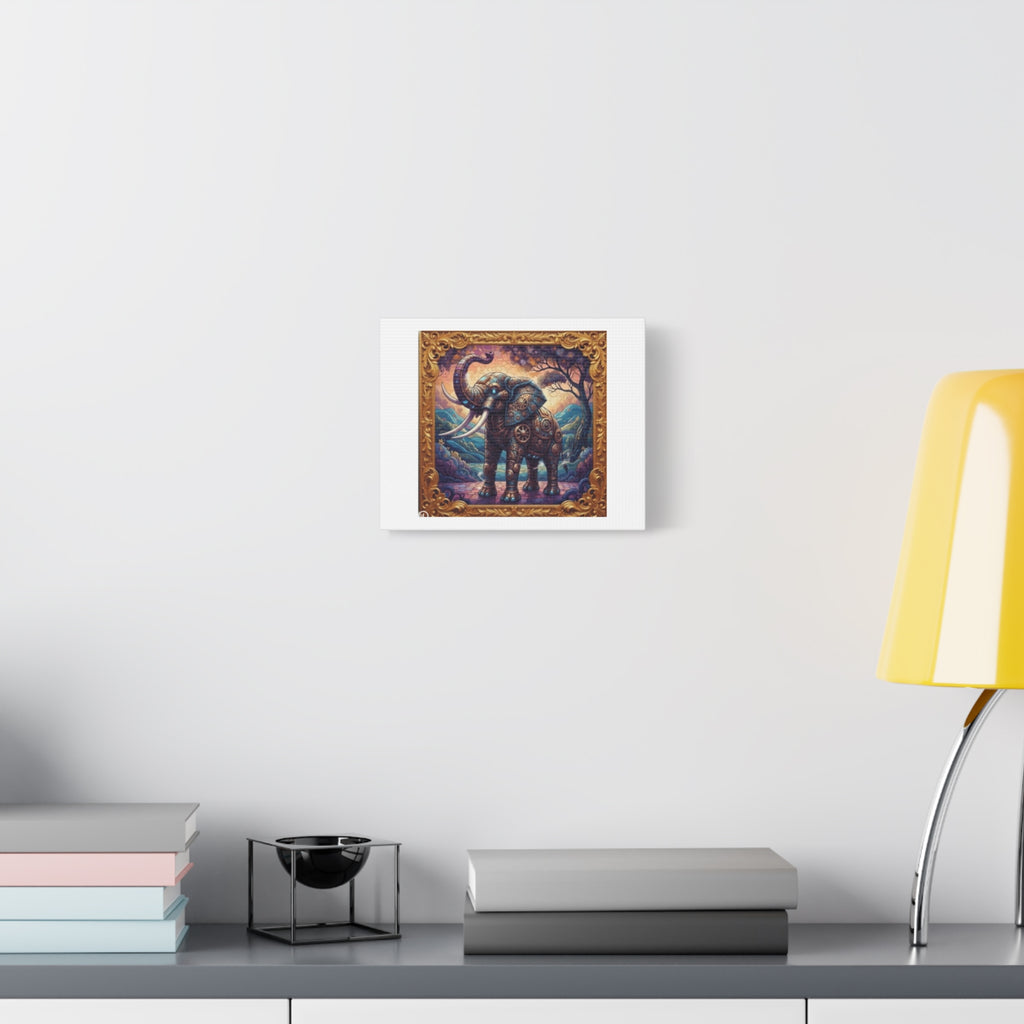 Steampunk Elephant Matte Canvas Print