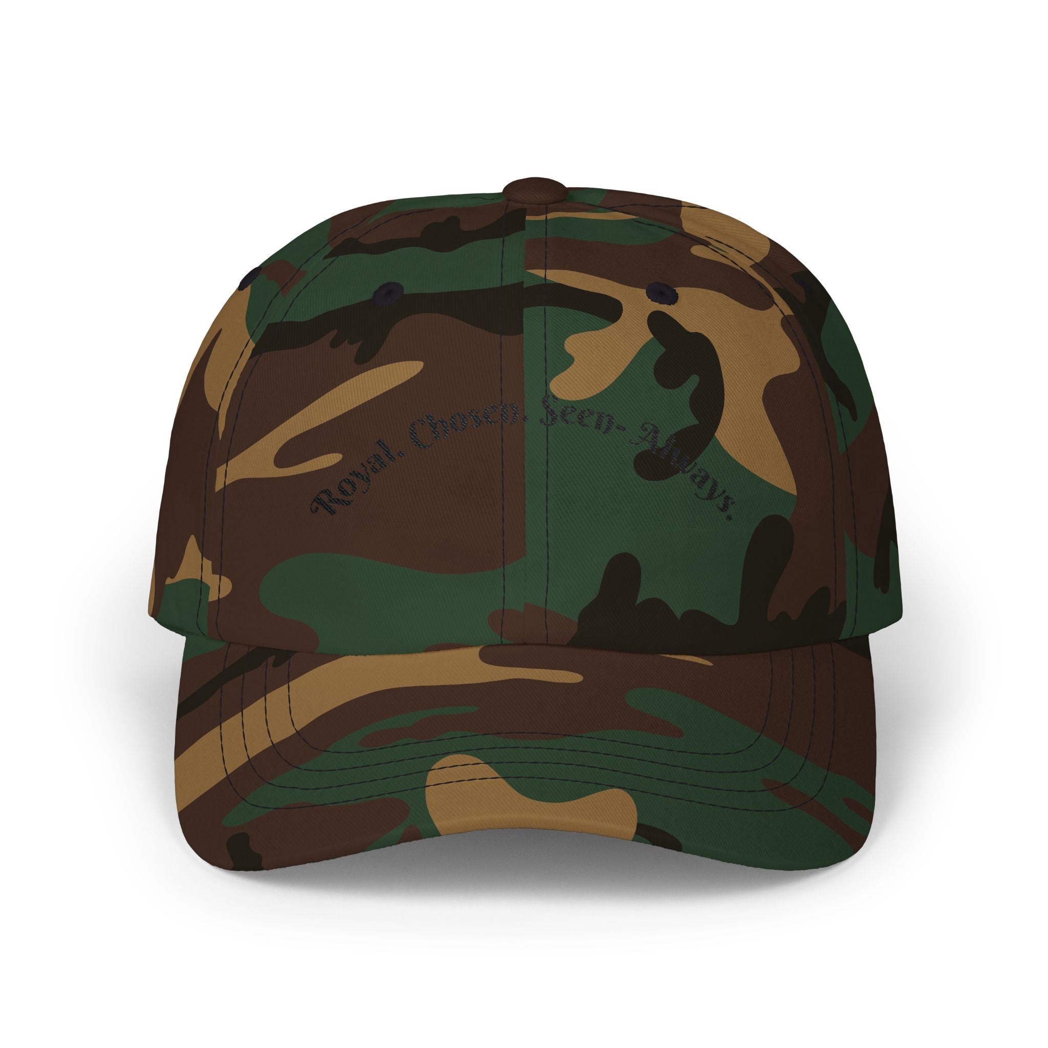 Dad Cap — "Royal. Chosen. Seen. Always." Embroidered Minimalist Baseball Hat