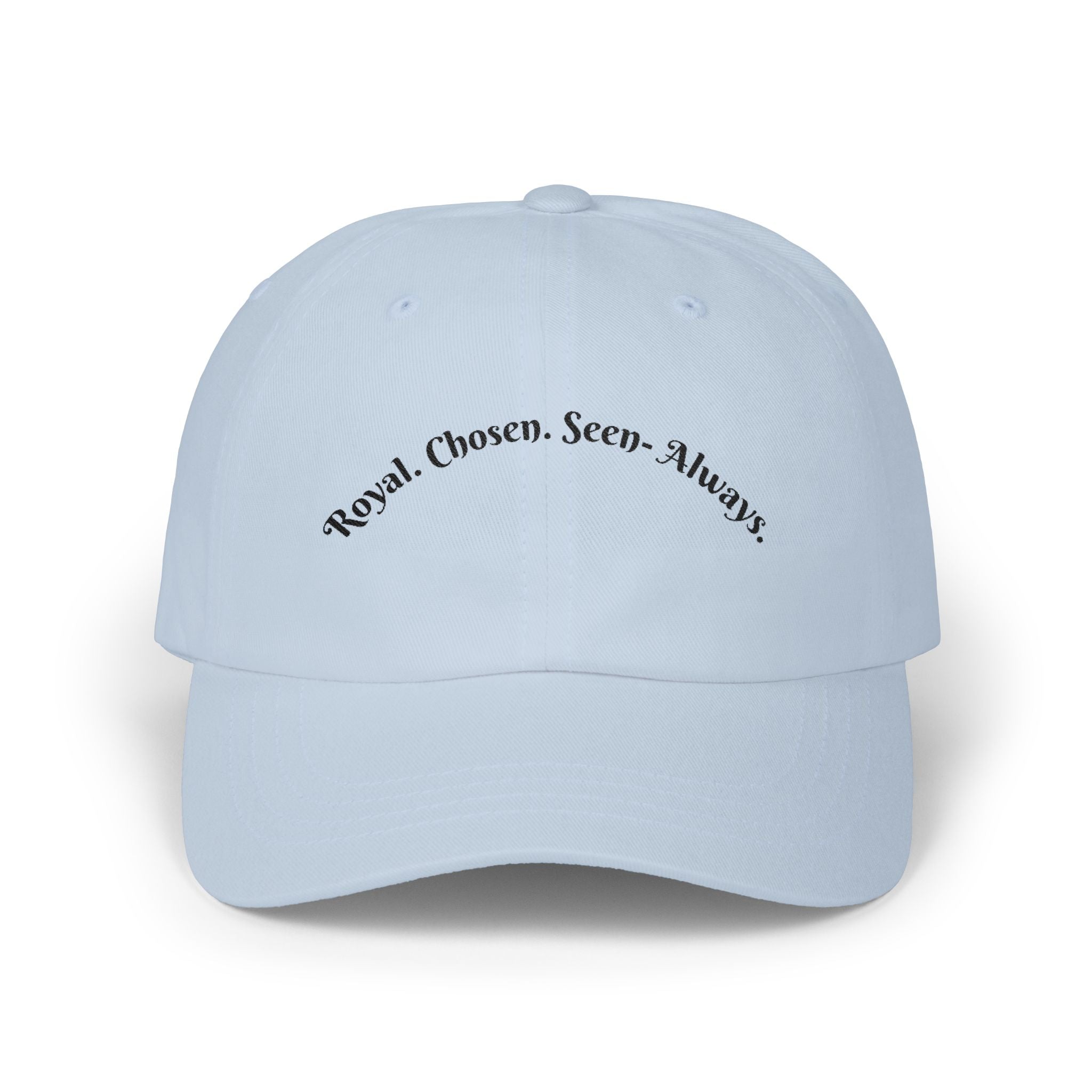 Dad Cap — "Royal. Chosen. Seen. Always." Embroidered Minimalist Baseball Hat