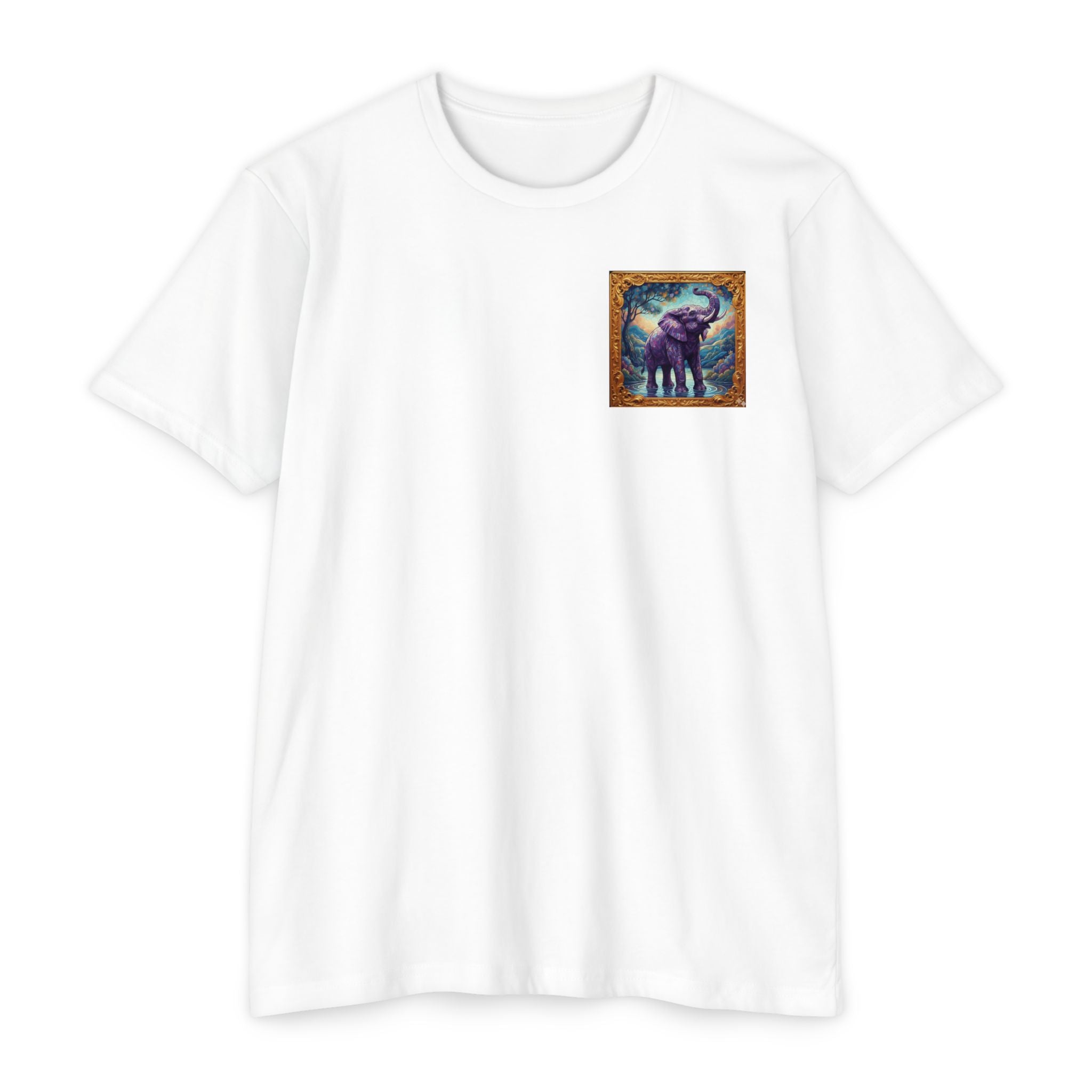 Elephant Patch T-Shirt — 'Royal, Chosen, Seen, Always' Chest Art Crewneck