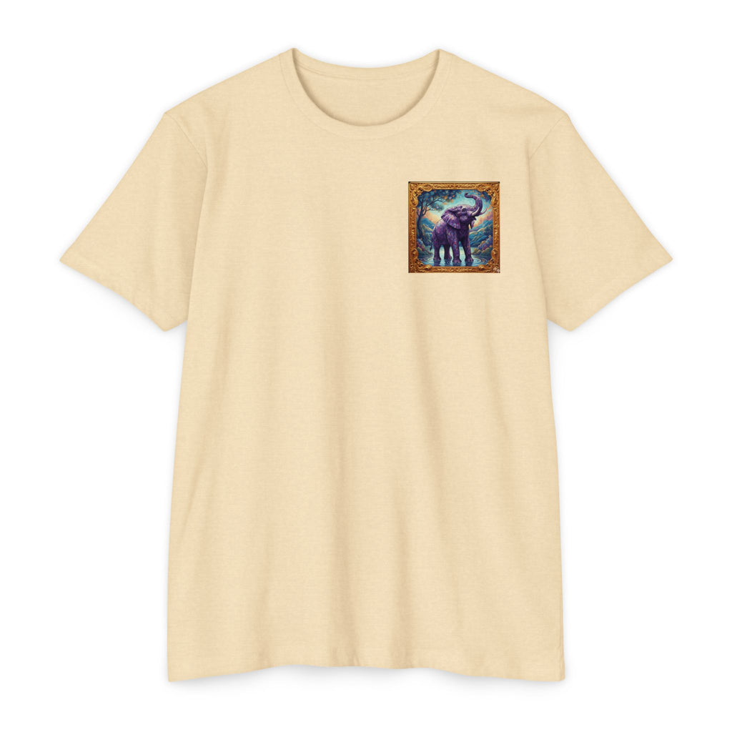 Elephant Patch T-Shirt — 'Royal, Chosen, Seen, Always' Chest Art Crewneck