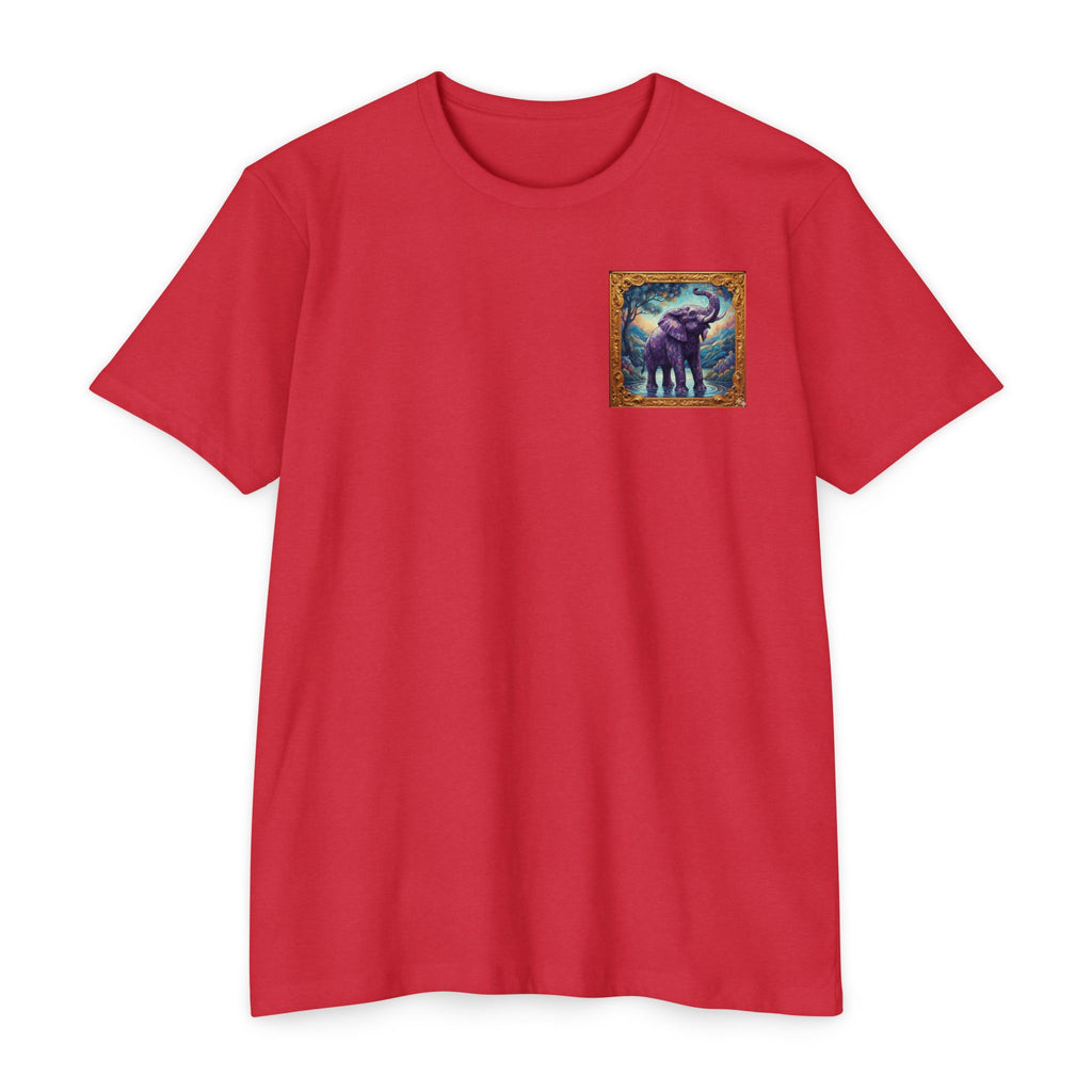 Elephant Patch T-Shirt — 'Royal, Chosen, Seen, Always' Chest Art Crewneck