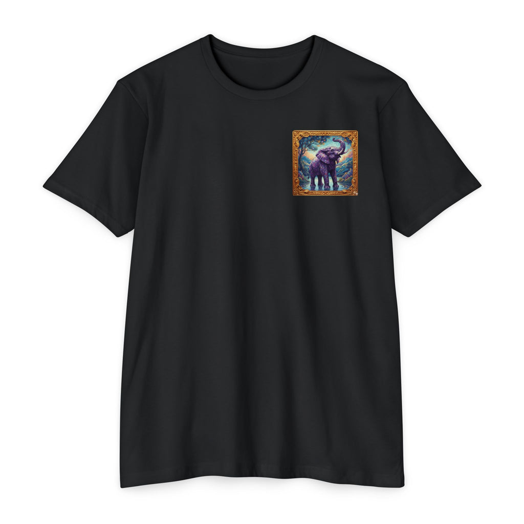 Elephant Patch T-Shirt — 'Royal, Chosen, Seen, Always' Chest Art Crewneck