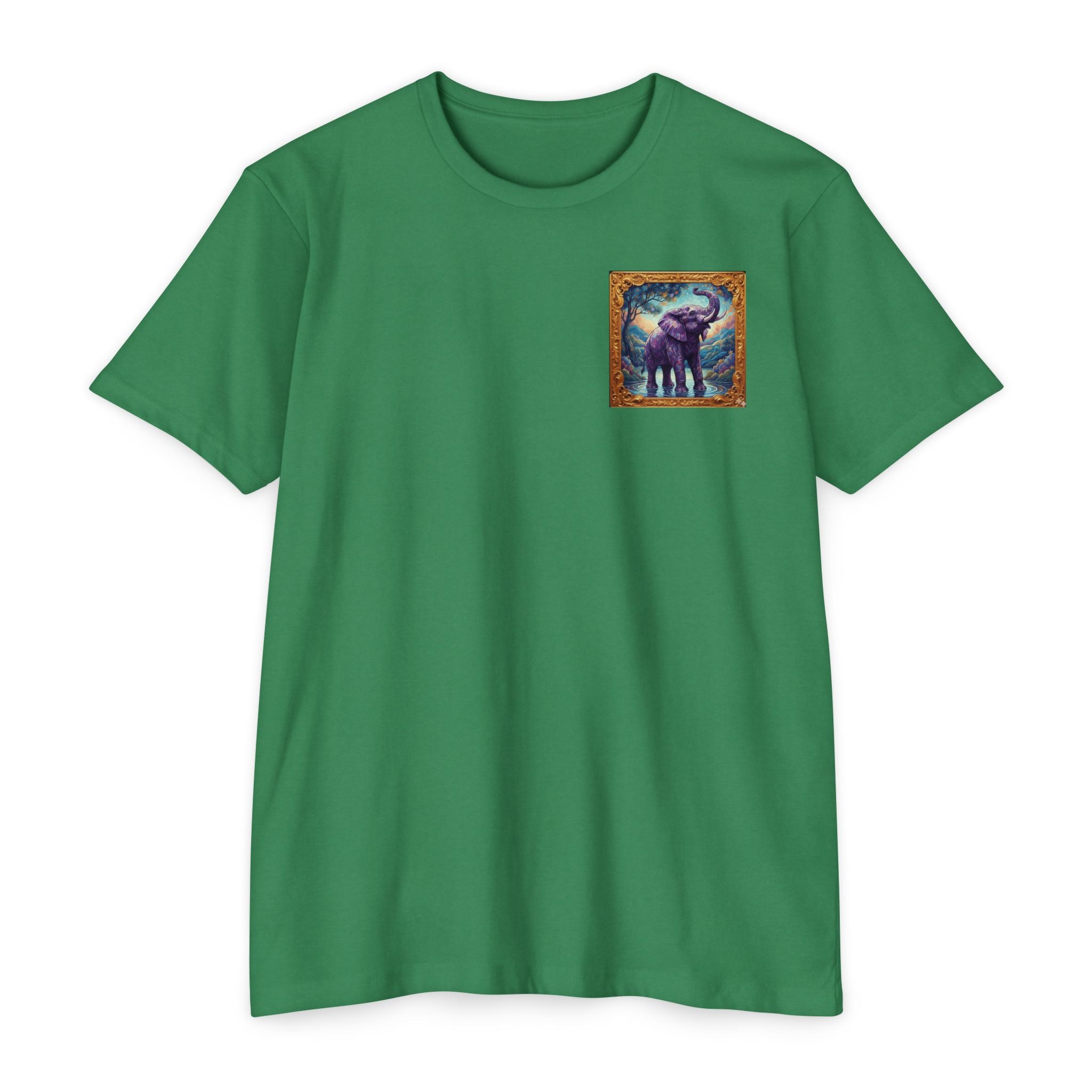 Elephant Patch T-Shirt — 'Royal, Chosen, Seen, Always' Chest Art Crewneck