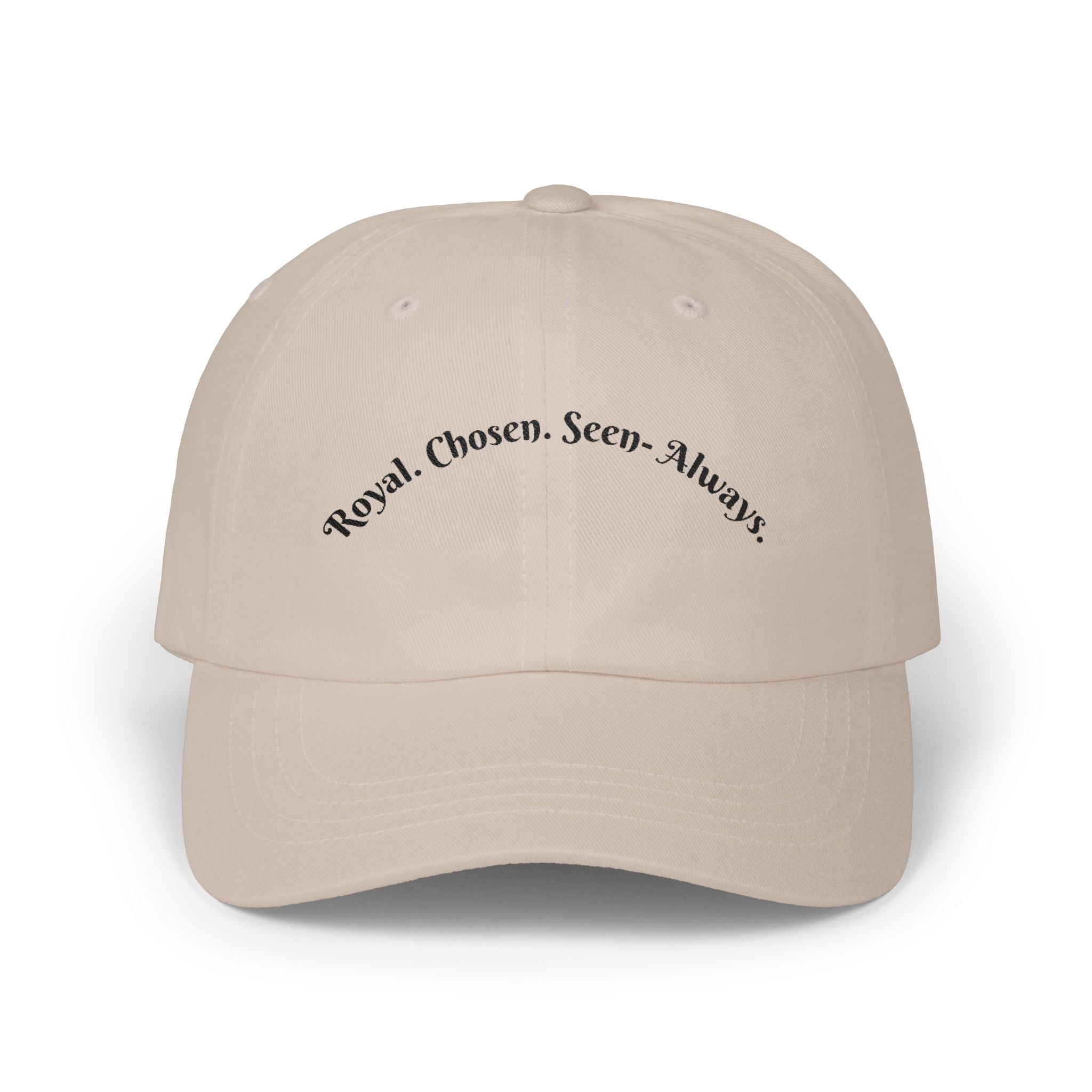 Dad Cap — "Royal. Chosen. Seen. Always." Embroidered Minimalist Baseball Hat